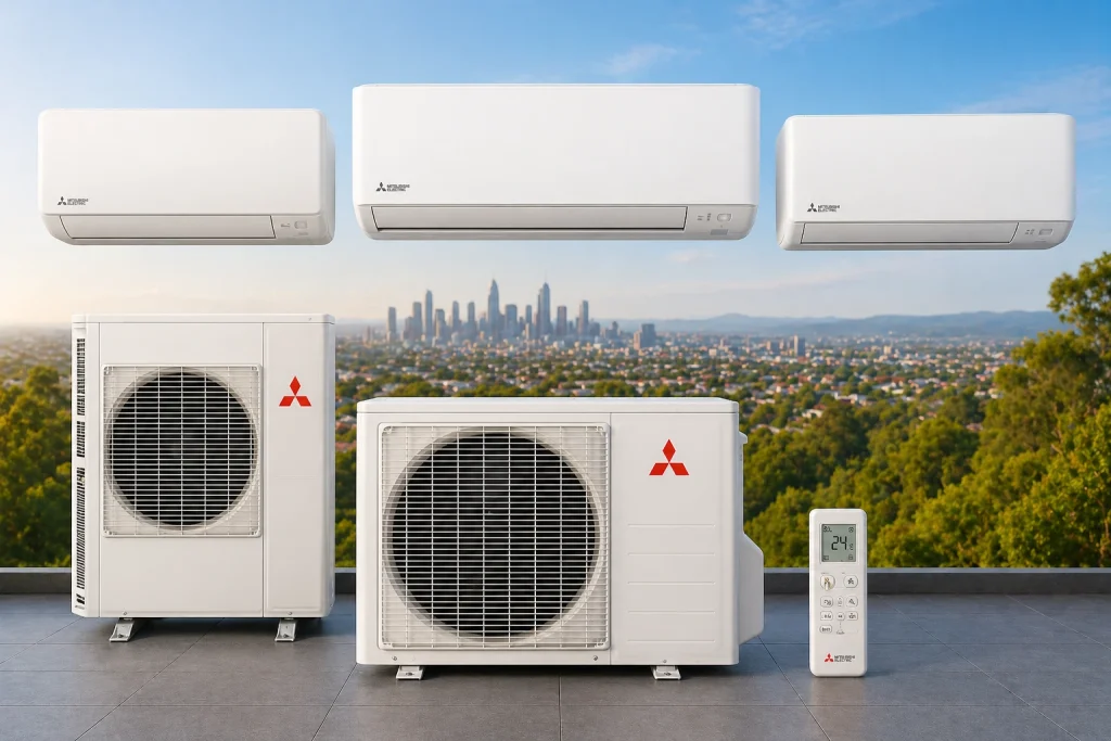Mitsubishi Electric heating and cooling system in Victoria offering premium inverter technology, ultra-quiet operation, and superior all-season comfort.
