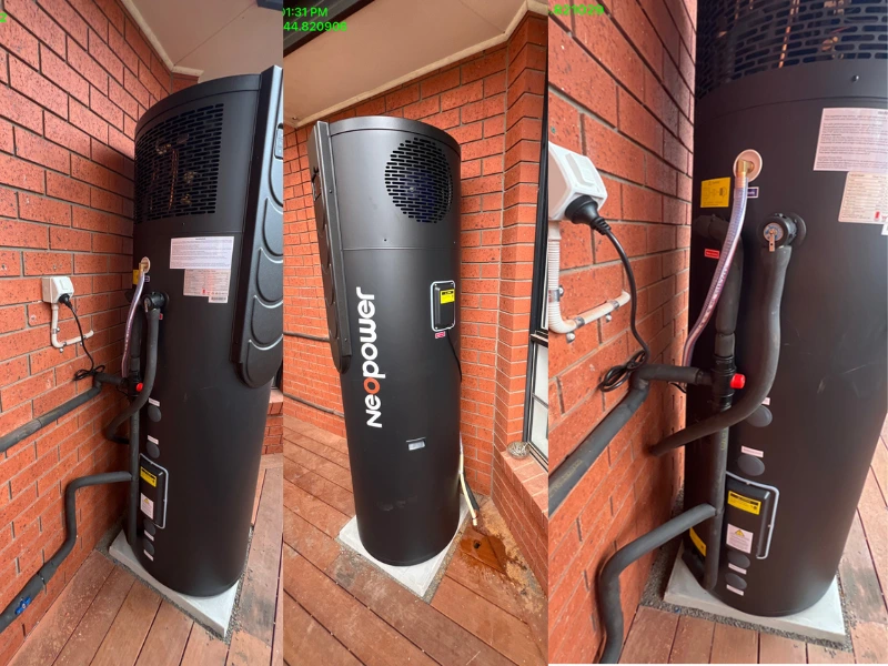 newly installed Neopower heat pump hot water system in St Albans