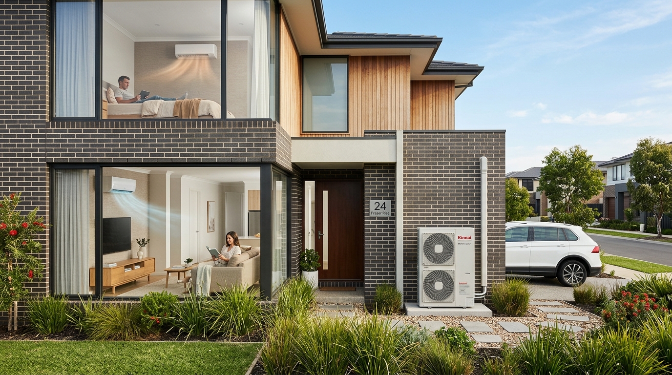 rinnai multi head heating and cooling system installation