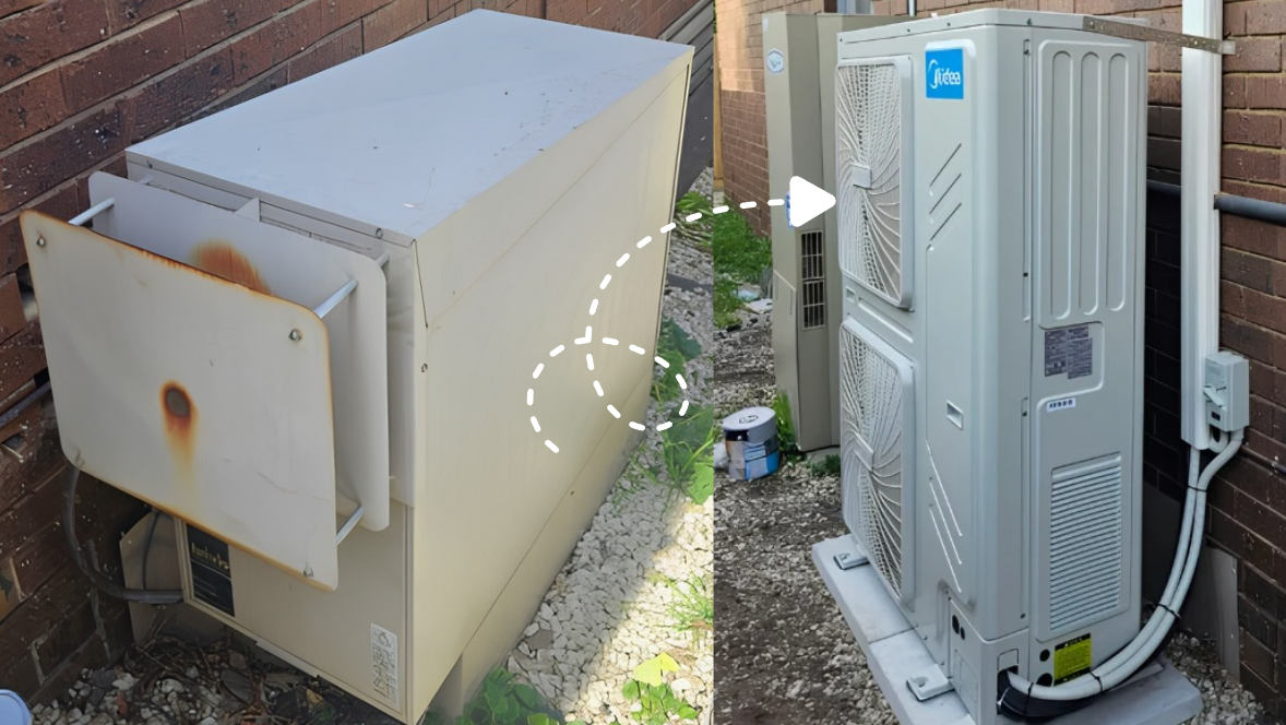 old gas ducted heater to midea hvac upgrade in dingley village