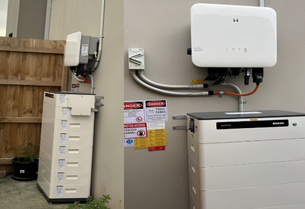 GoodWe GW9900-ET-20 hybrid inverter and GoodWe LX F22.4-H-20 battery installed at Truganina home