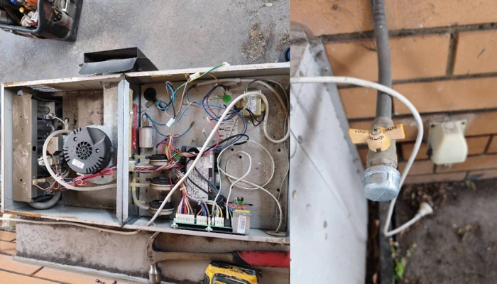 Gas valve capped and leak-tested after Dallas heater decommission