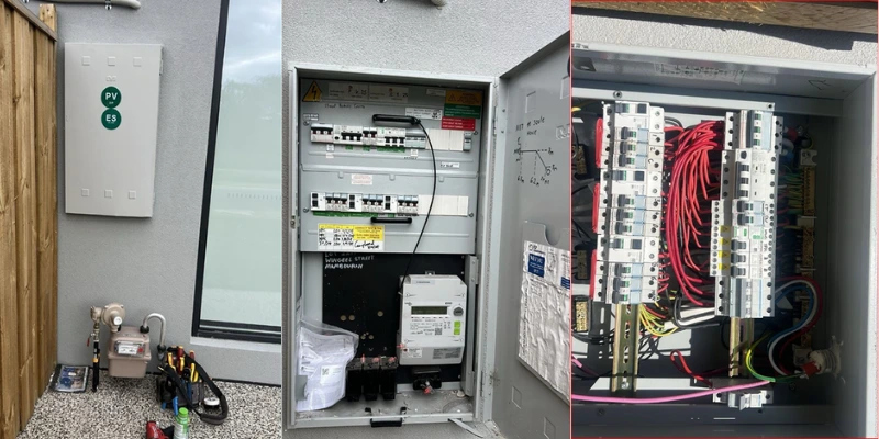 Mambourin-switchboard-upgrade-pv-es-compliance-labels.jpg
Alt tag: Upgraded switchboard with PV/ES compliance labels and GoodWe inverter wiring at Mambourin solar battery install