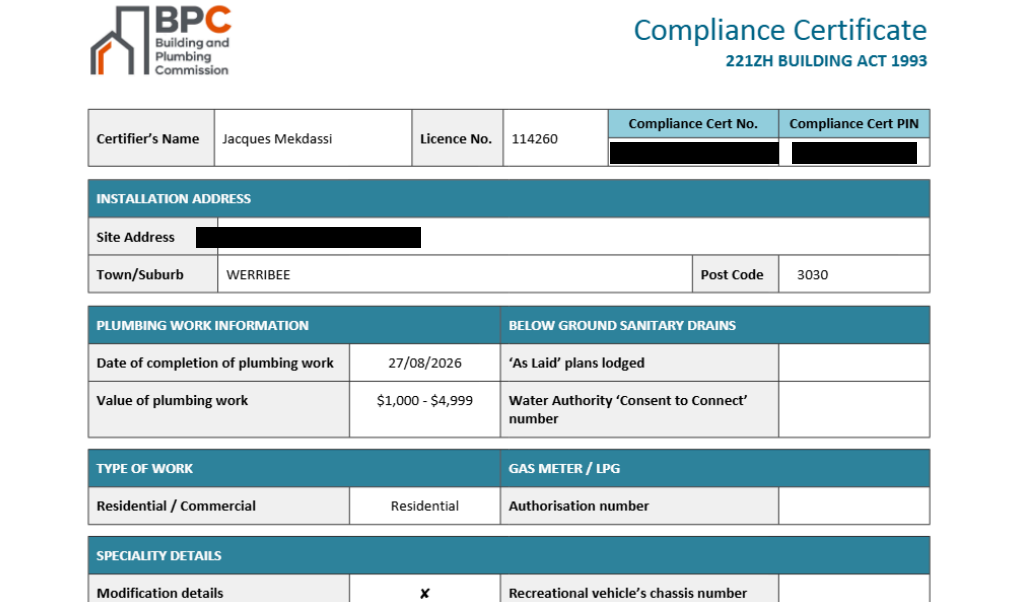 heat-pump-hot-water-installation-compliance-certificate-werribee