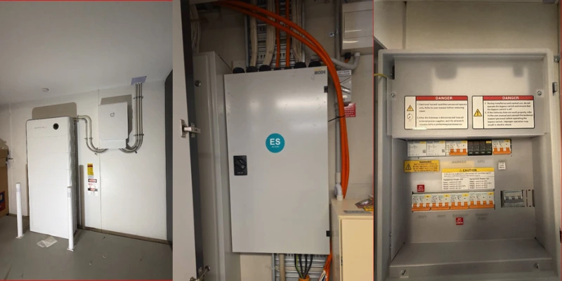 Solar battery, backup isolator switchboard, and circuit breaker panel installed in Ivanhoe East